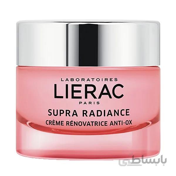 کرم صاف کننده قوی و آنتی اکسیدان لیراک Lierac مدل Supra Radiance Anti Ox حجم ۵۰ میل ا Lierac Supra Radiance Crème Rénovatrice Anti-Ox 50ml