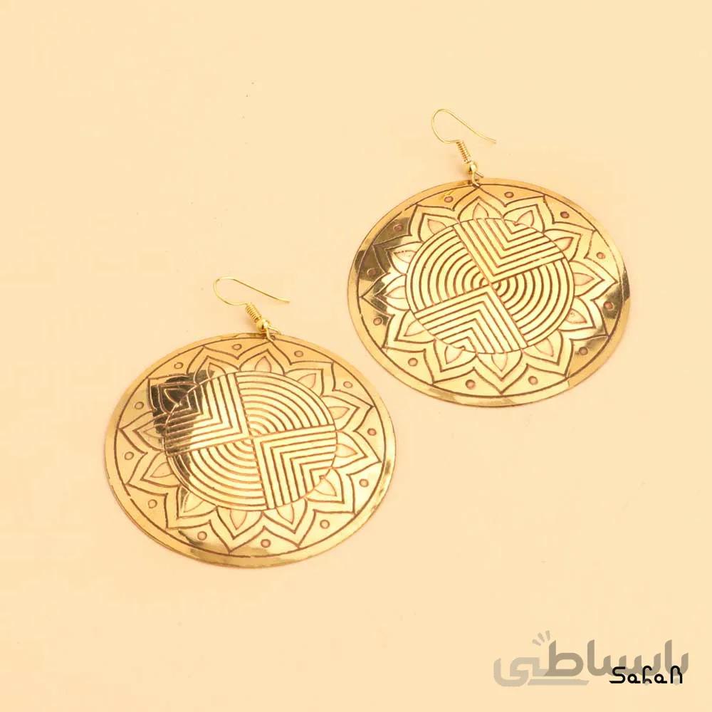 گوشواره هندی سکه ایی پولکی برنجی