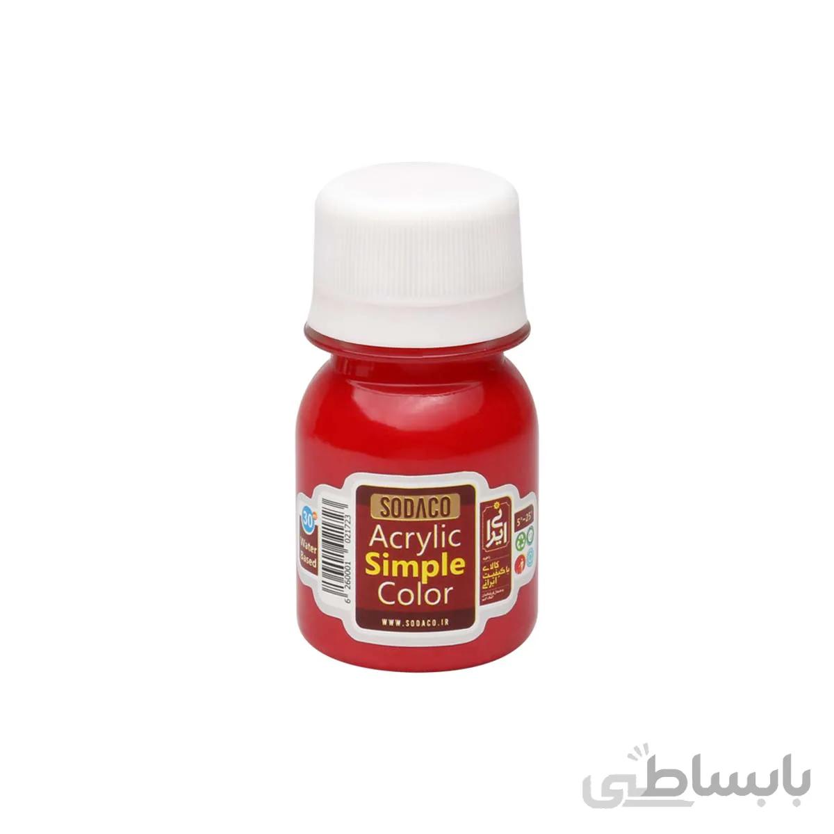 رنگ اکریلیک سوداکو قرمز 30 میل کد 306