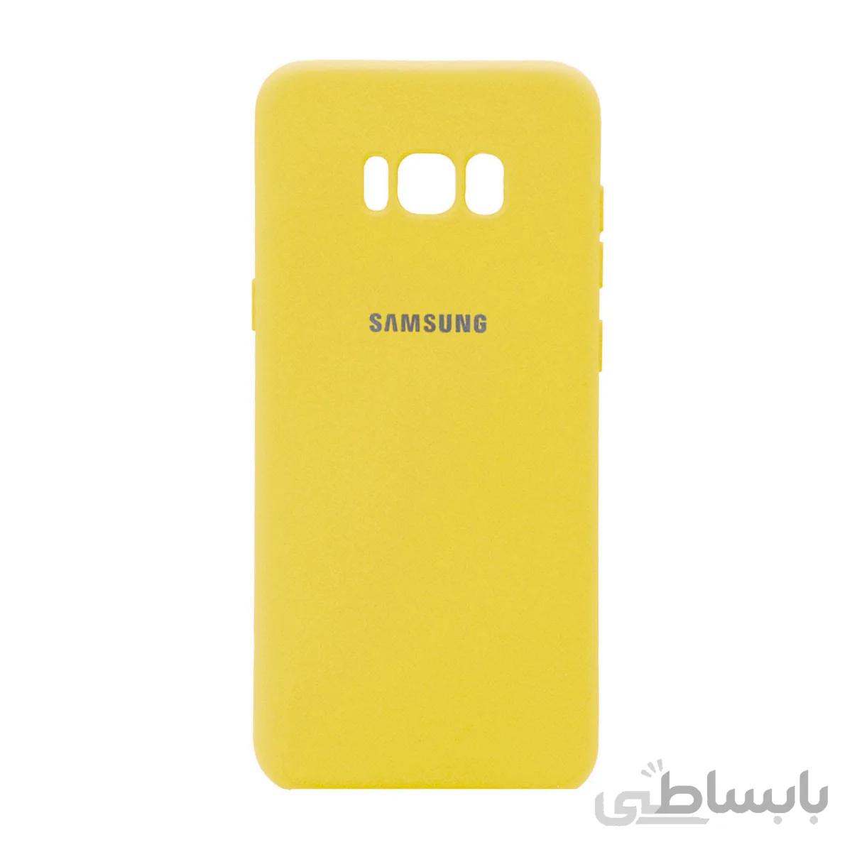 قاب سیلیکونی زیر بسته محافظ لنزدار کد رنگ 503 زرد Samsung S8 Plus