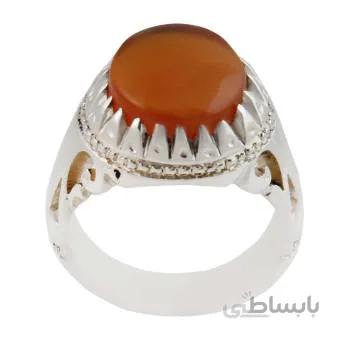 انگشتر نقره مردانه مدل عقیق یمنی رکاب دست ساز کد am_1517