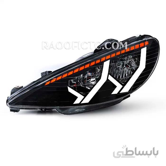 چراغ جلو پژو ۲۰۶ طرح لامبورگینی سفید