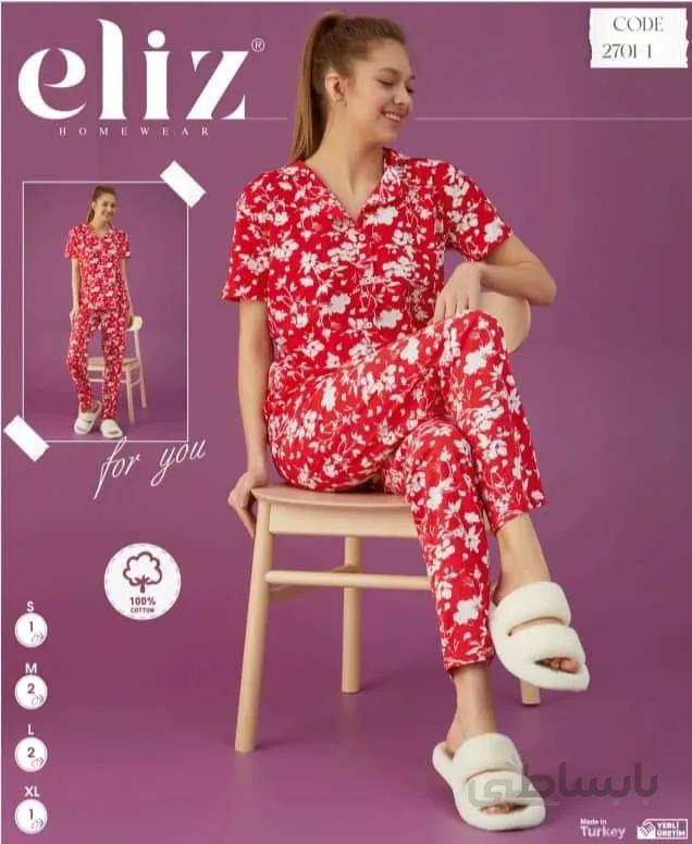 ست شومیز و شلوار راحتی زنانه 1-2701 ترک | الیز | Eliz