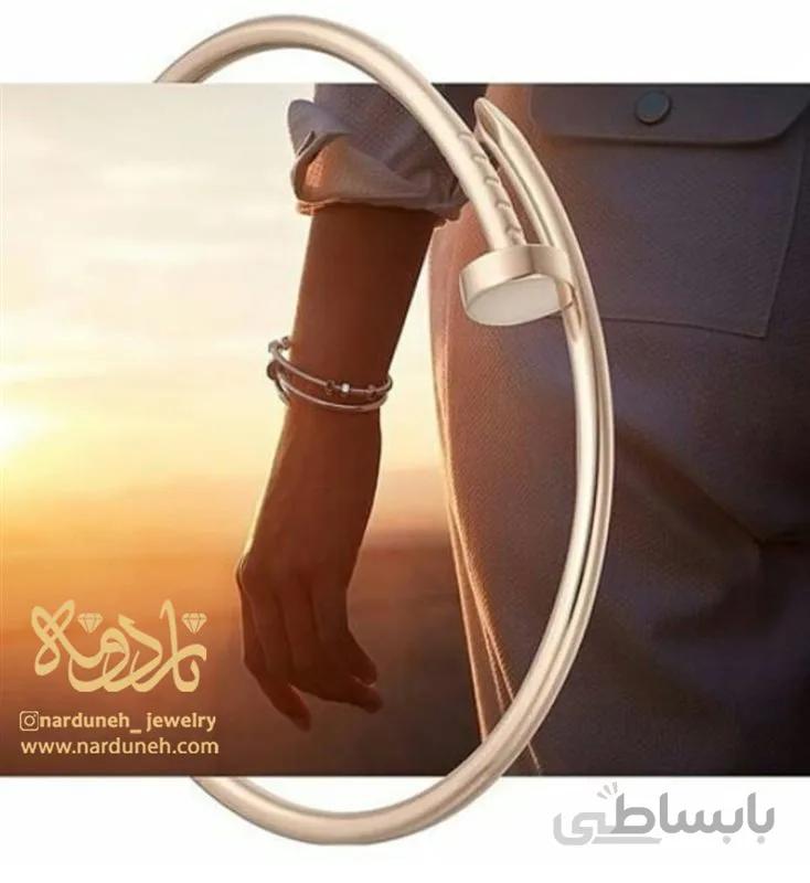 دستبند النگویی استیل کارتیر میخ رزگلد- 03