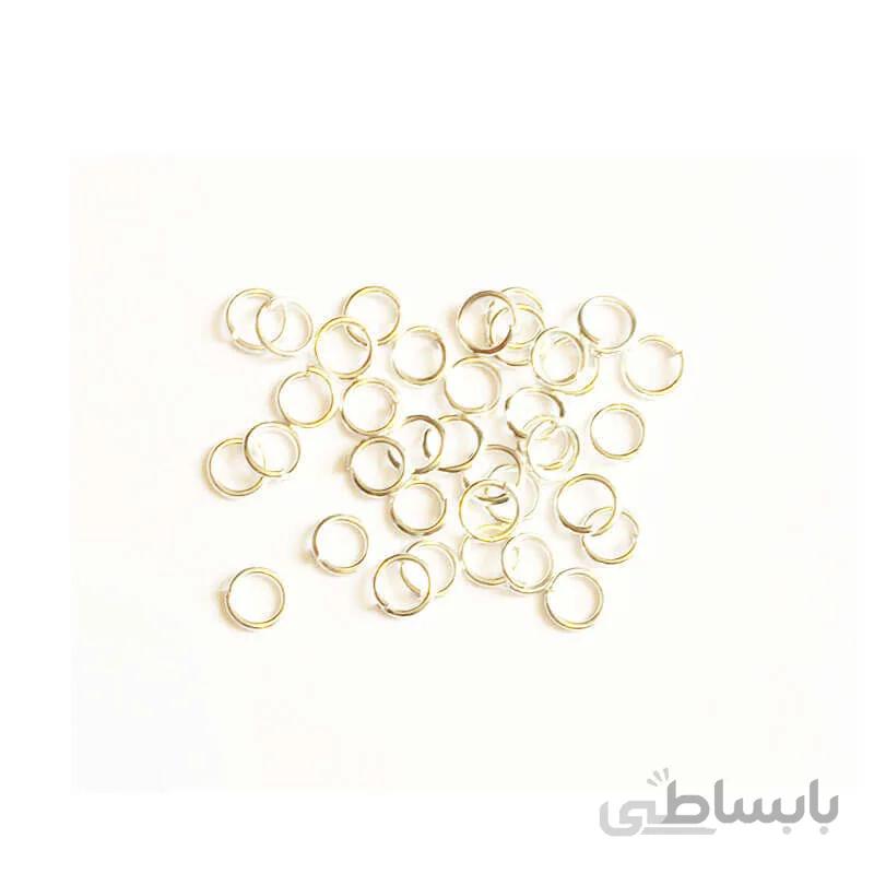 حلقه اتصال زیورآلات نقره ای روشن سایز 4mm بسته 100 عددی