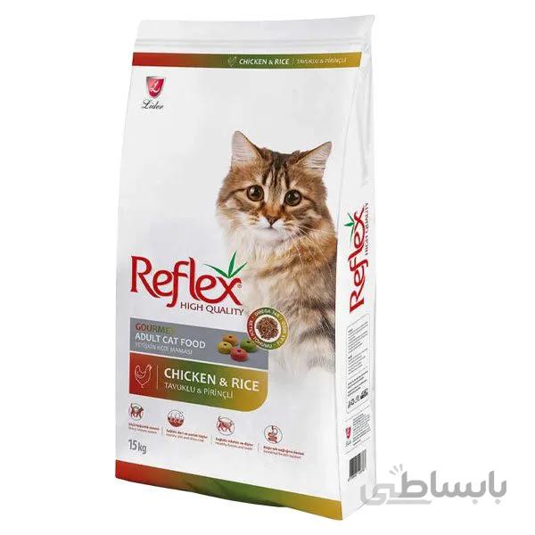 غذای خشک گربه رفلکس مولتی کالر مرغ و برنج 15 کیلوگرم ا Reflex Adult Cat Food Chicken & Rice 15 Kg