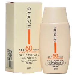 کرم ضد آفتاب رنگی پوست چرب SPF50 ژیناژن (50 میلی لیتر)