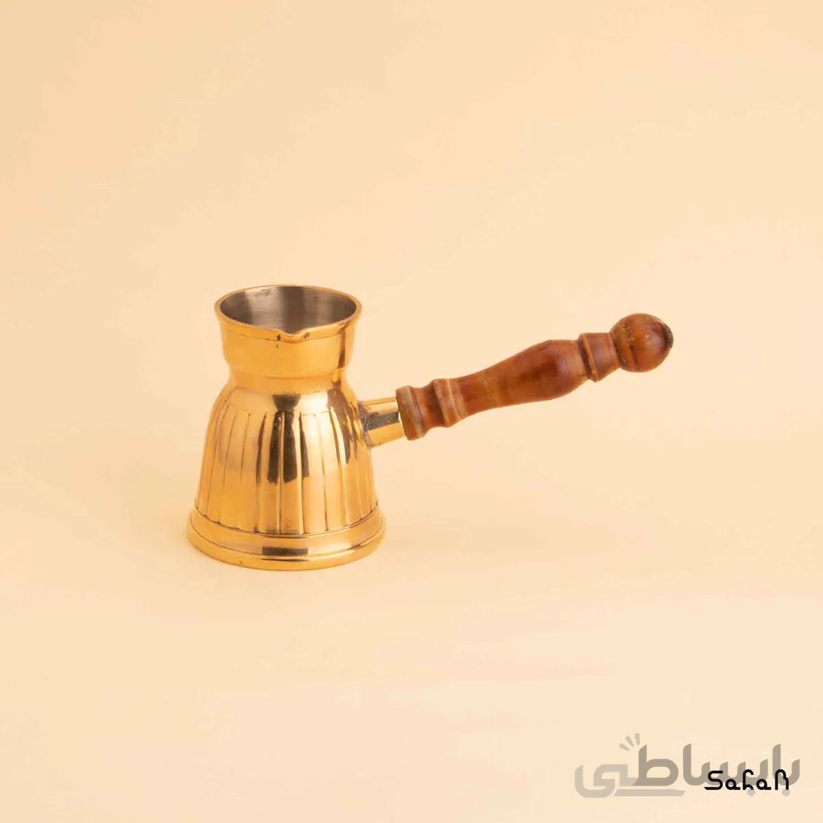 قهوه جوش برنجی طلایی بدون در مدل لاین سایز 1