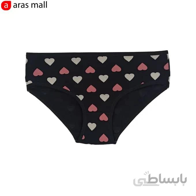 شورت زنانه میسپل مدل اسلیپ طرح قلب کد 122