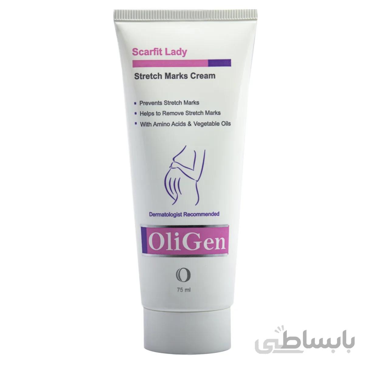 کرم ترک های پوستی اسکارفیت لیدی الی ژن ا Oligen Scarfit Lady Stretch Marks Cream 75ml
