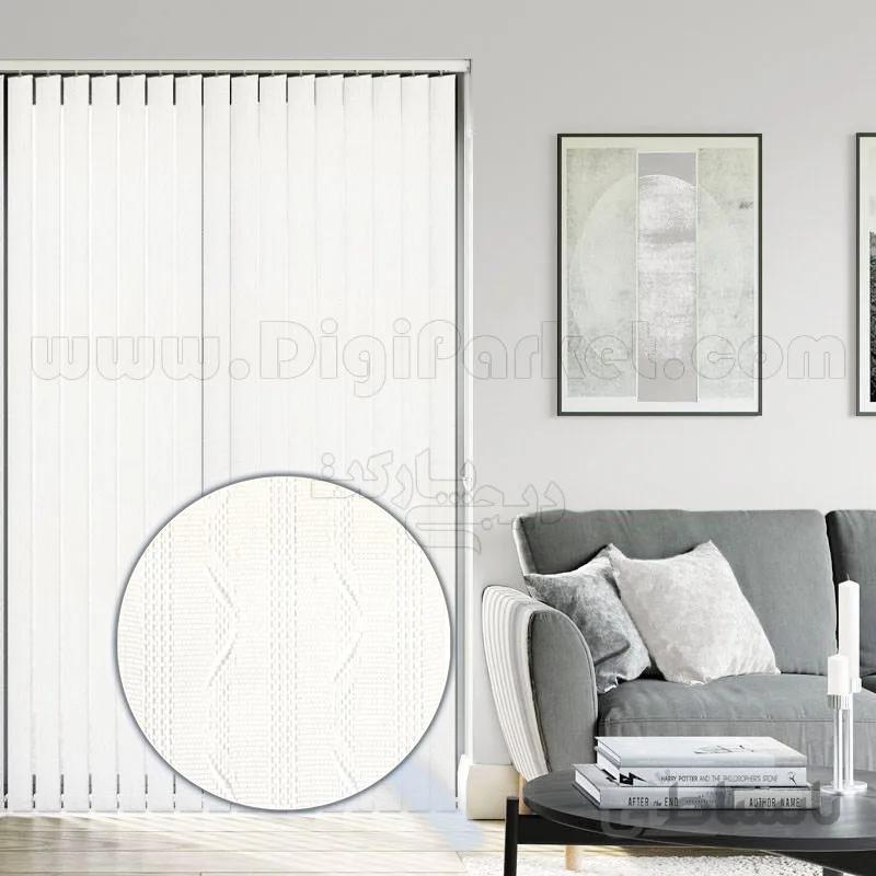 پرده لوردراپه سفید طرح کمان کد 91 ا Drope Blind Zebra Light