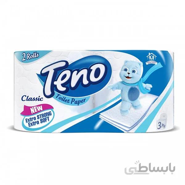 دستمال توالت کلاسیک ۳ لایه تنو ۲رول