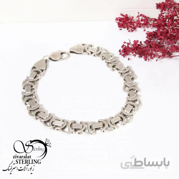 دستبند نقره مردانه کد 5065