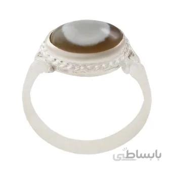انگشتر نقره مردانه مدل عقیق سلیمانی باباقوری کد AM_1453