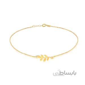پابند طلا با پلاک طرح برگ کد LA712