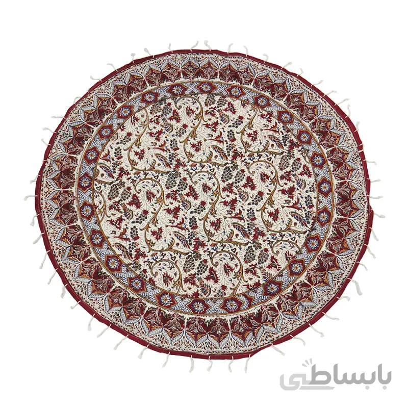 رومیزی قلمکار گرد ممتاز سایز 120 سانتی متر کد s12