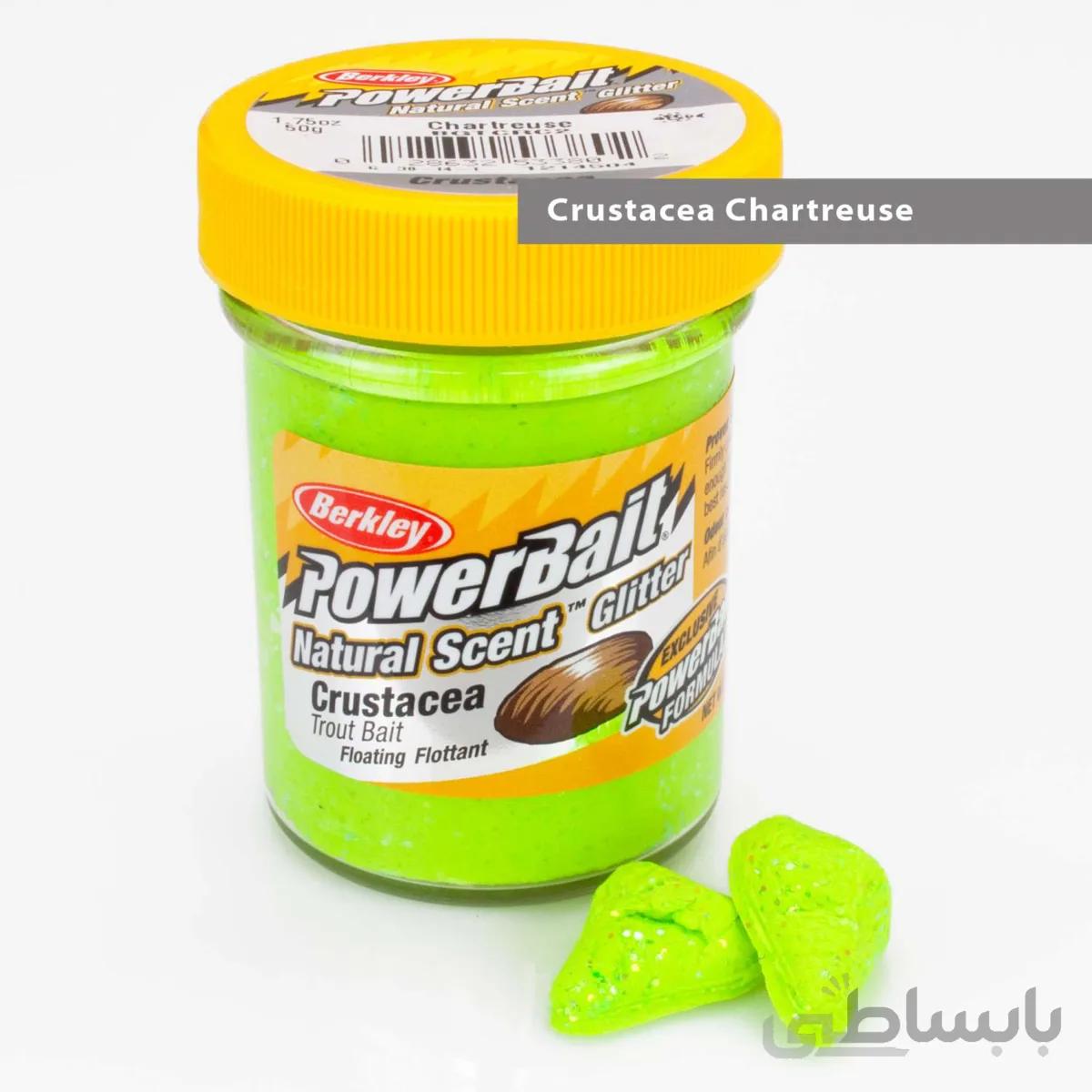 خمیر برکلی پاور بیت قزل الا berkley powerbait natural scent trout bait glitter crustacea chartreuse