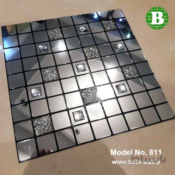 بین کابینتی مربعی نقره ای آینه ای فانتزی 811