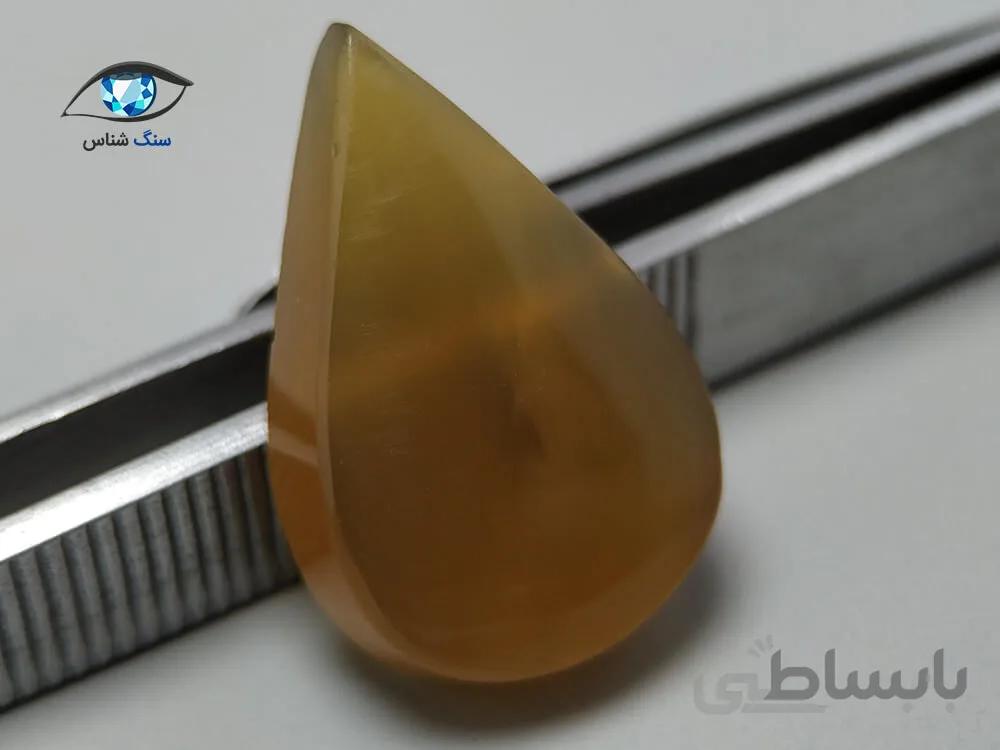 عقیق زرد عسلی اشکی 3.7 گرم