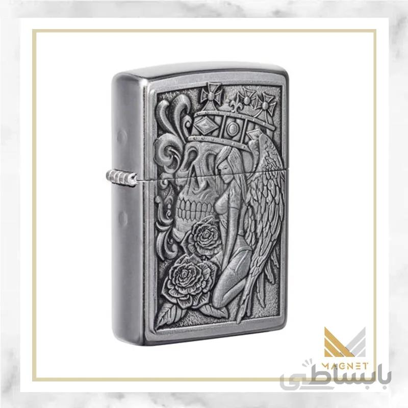 فندک زیپو کد 49442-087183 207 SKULL AND ANGEL E