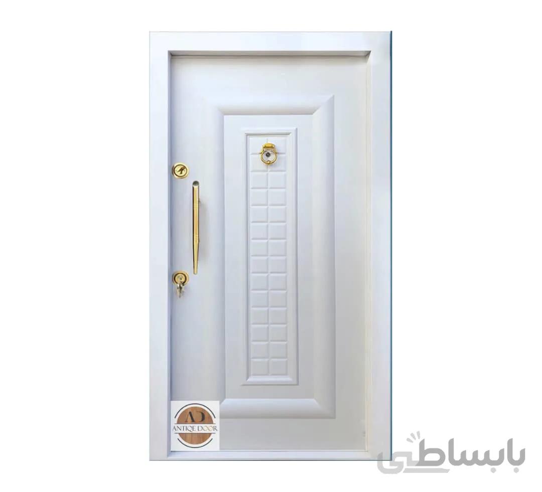 درب ضد سرقت ونوس با روکش پی وی سی سفید - چپ بازشو