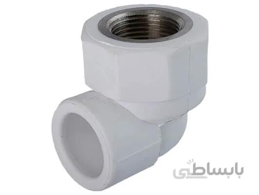 زانویی یکسر بوشن فلزی سفید آذین لوله (1/2*20)