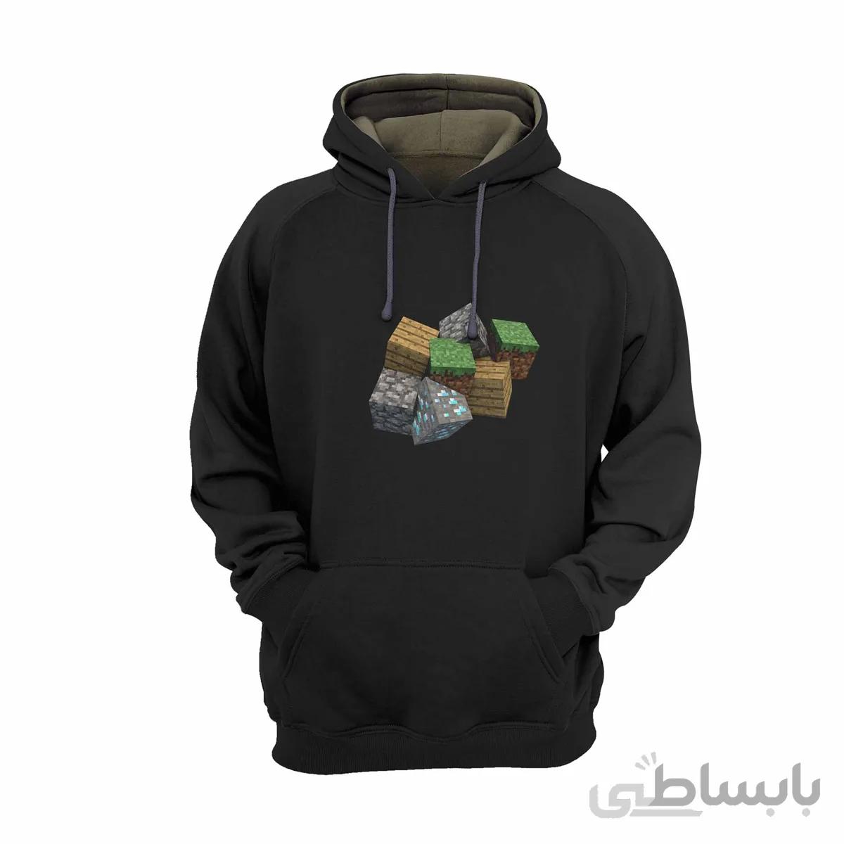 هودی مشکی طرح بازی ماینکرافت Minecraft کد KCT10464