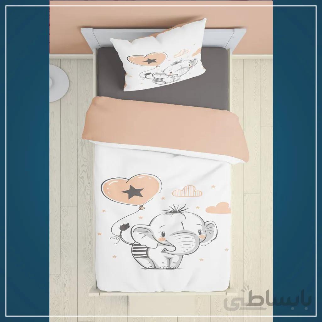 روتختی سه بعدی طرح بچه فیل و بادکنک صورتی کد 2104