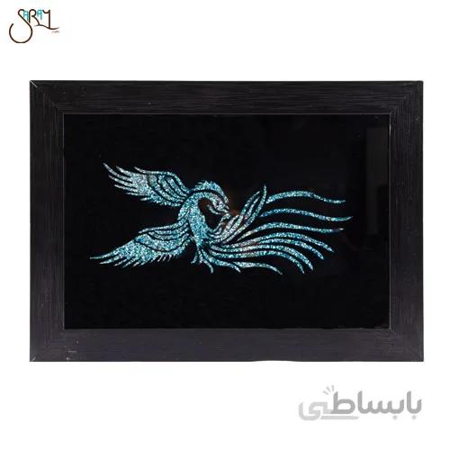 تابلو فیروزه کوبی دست ساز طرح سیمرغ مدل 2607