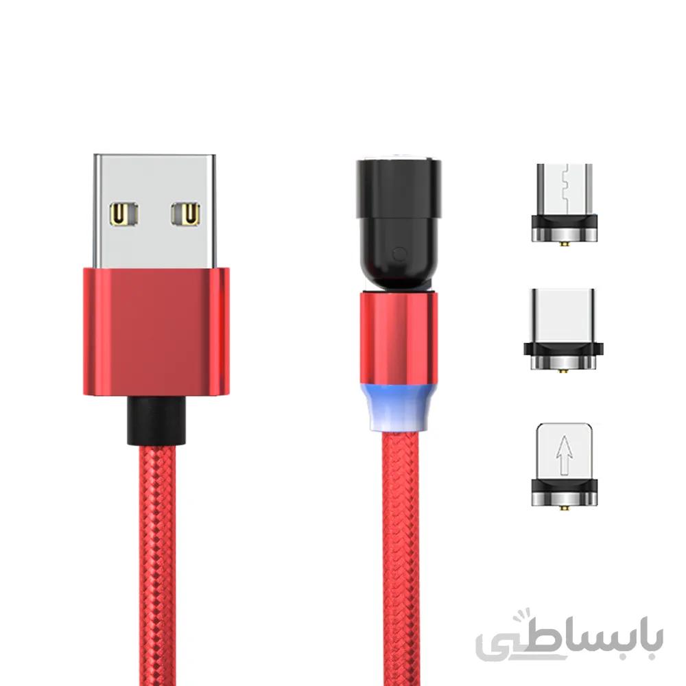 کابل تبدیل USBبهMicroUSB USB C لایتنینگ مدل 540 طول 2 متر