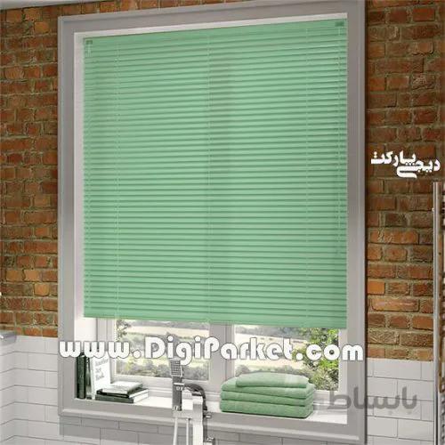 پرده کرکره فلزی سبز ساده ۲۵ میلیمتری P16