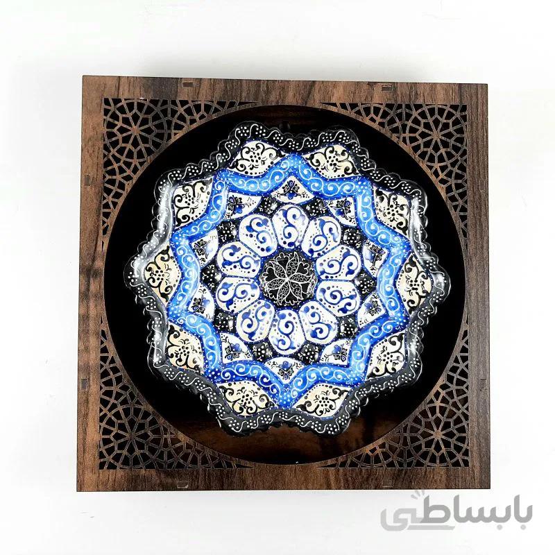 بشقاب میناکاری 16 سانتی طرح شب پرستاره صنایع دستی نانسی