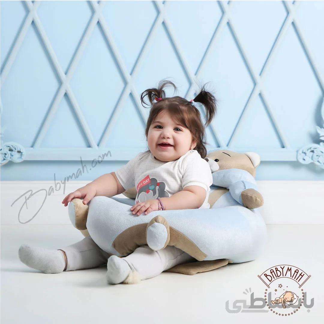 مبل پشتیبان کودک خرس تدی رنگ آبی