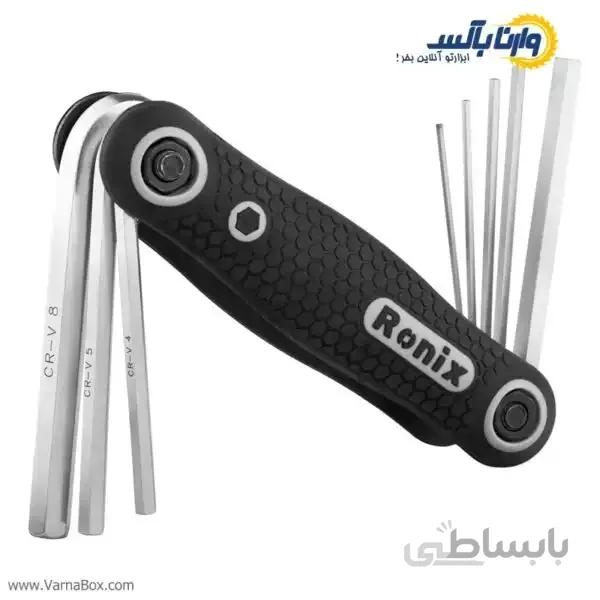 مجموعه 8 عددی آچار آلن تاشو رونیکس مدل RH-2020
