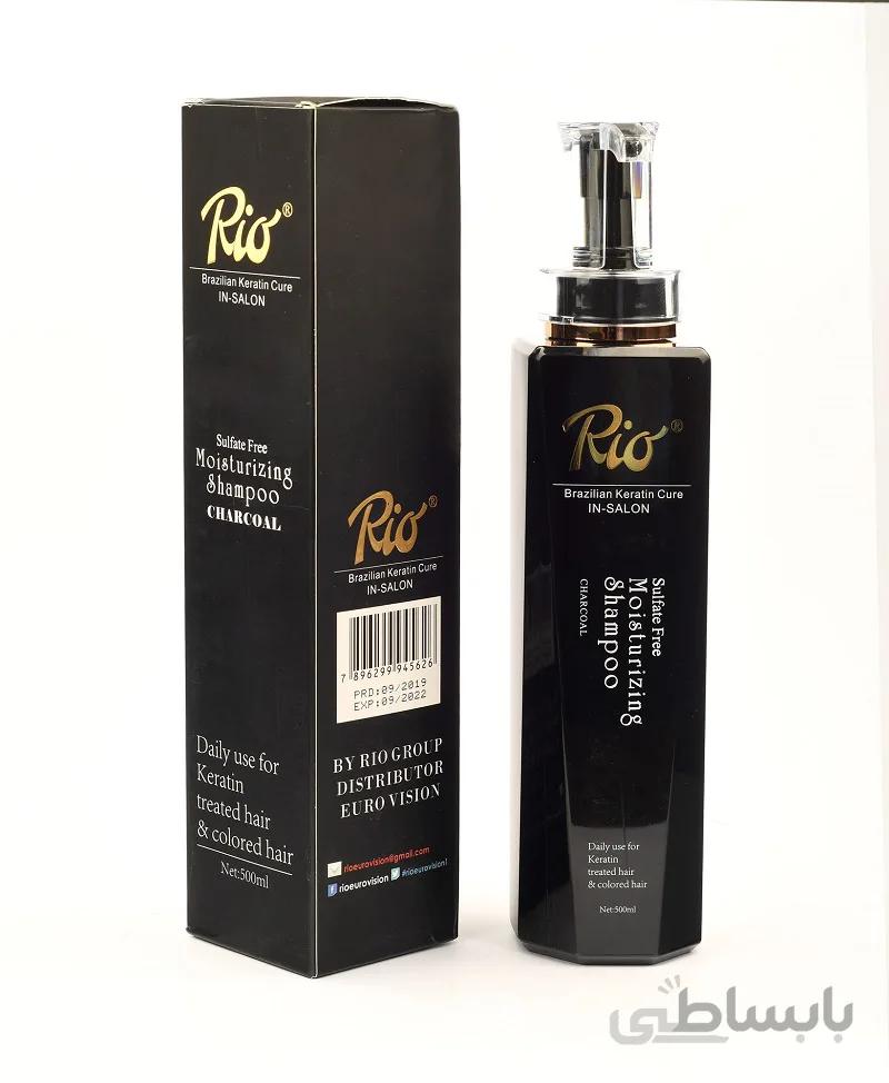 شامپو کراتینه مو ریو (RIO) ذغالی حجم ۵۰۰ میل