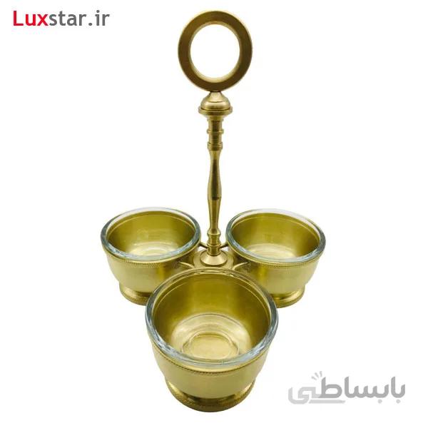 شکلات خوری سه خانه برنجی ایران کادو مدل 4063b