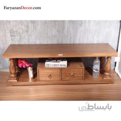 میز تی وی انگلیسی فریازان دکور چوب روکش چوب بلوط