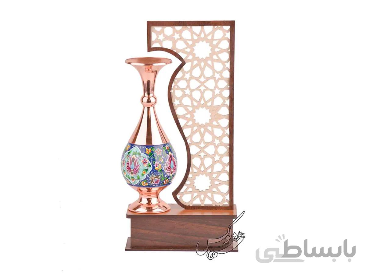تندیس گلدان مس و پرداز
