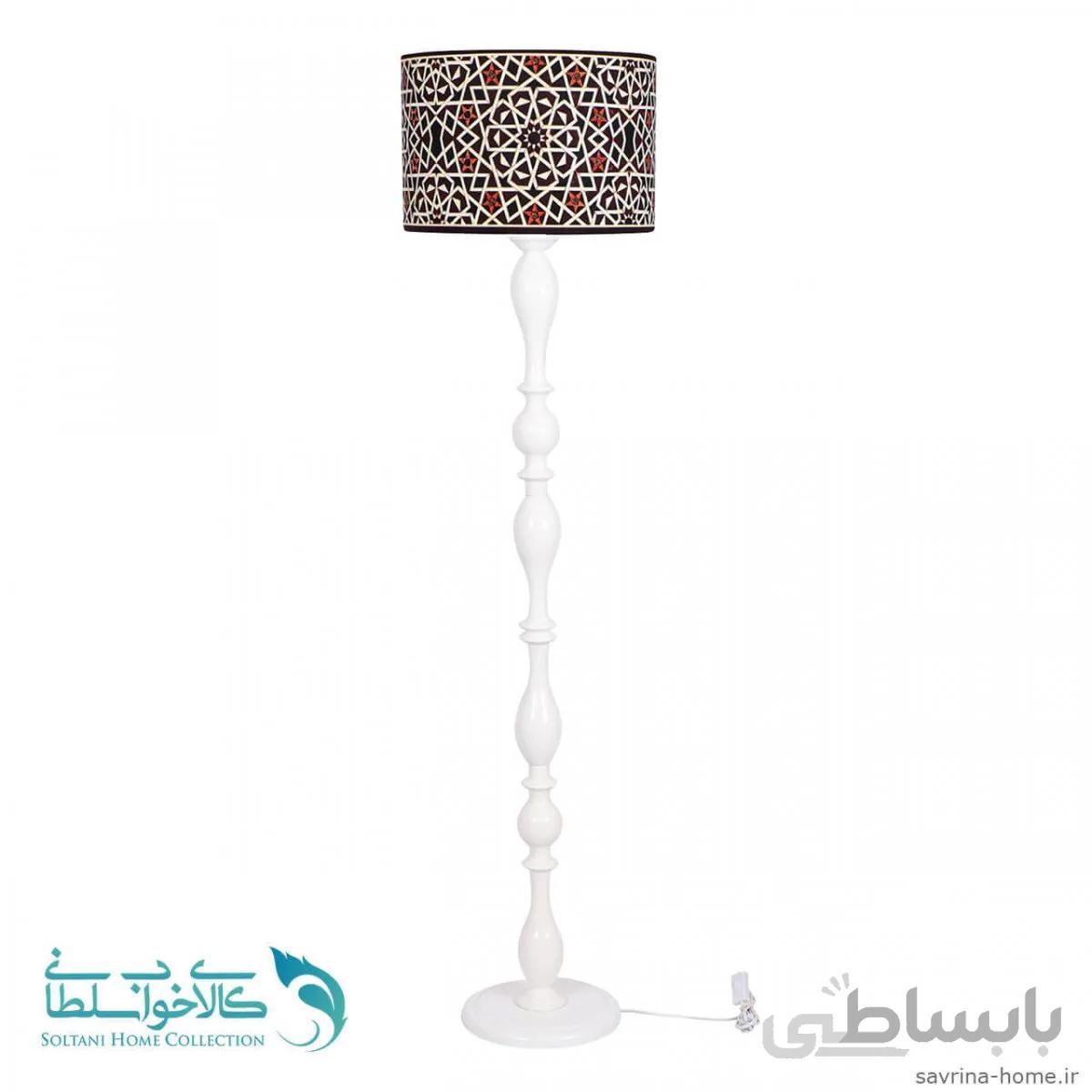 آباژور ایستاده مدل فوبوس پایه سفید طرح کاشی کد 1019