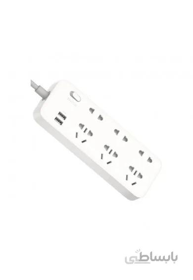 شش راهی برق زدمی با دو پورت یو اس بی فست شارژ مدل ZMI CX05 شیائومی - XIAOMI ZMI CX05 Power Strip 6 AC Sockets Dual USB 18W Sockets Charger