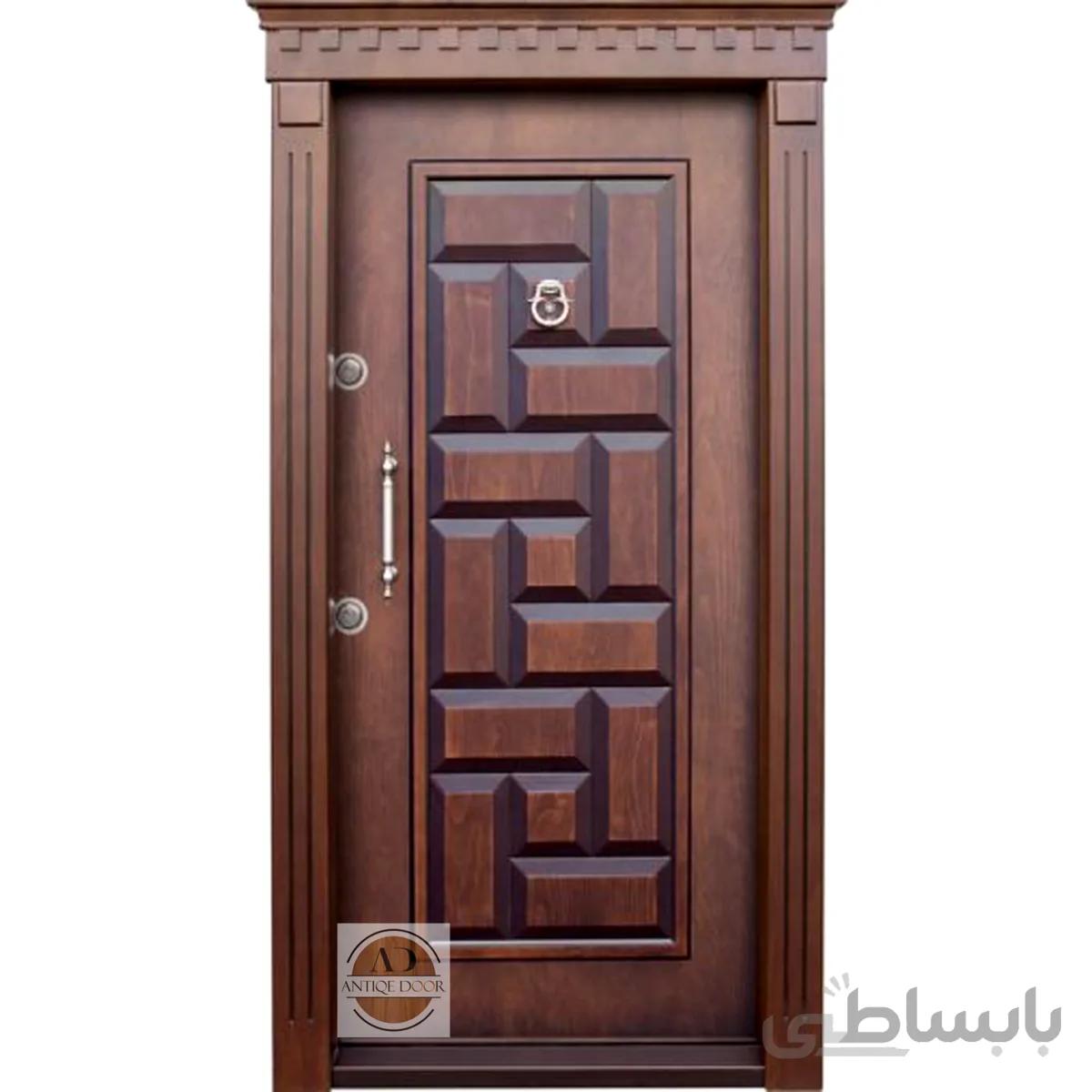 درب ضد سرقت پازل برجسته روکش راش - 110*210 / راست بازشو