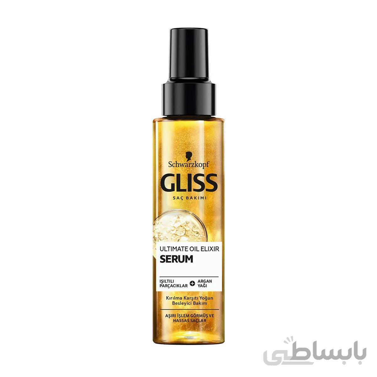 سرم مو گلیس طلایی مدل Ultimate Oil Elixir حجم 200 میل