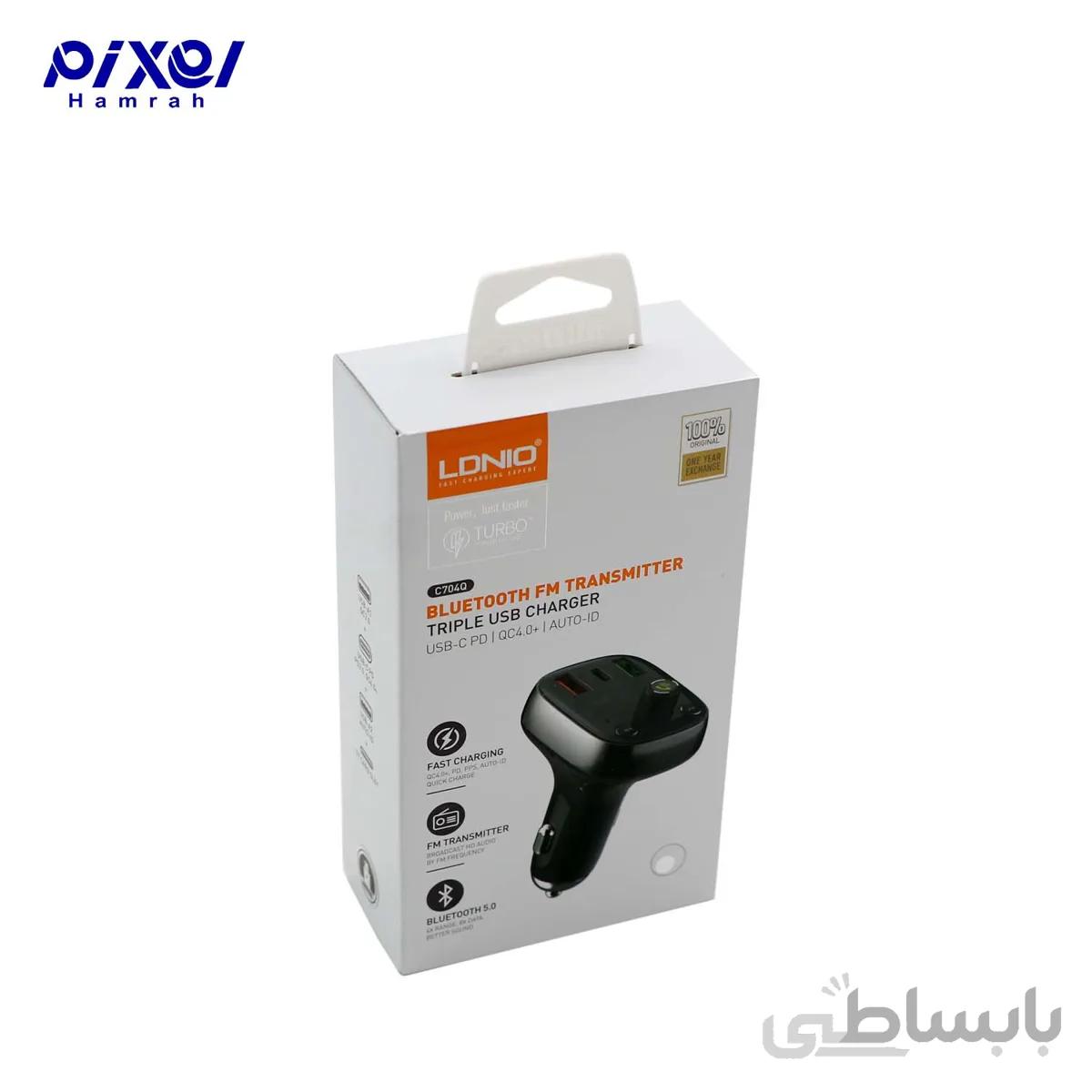 شارژر فندکی و FM Player بلوتوثی الدینیو مدل C704Q ا LDNIO C306 QC4.0 5A 3 Bluetooth FM Player