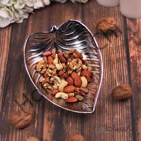 آجیل خوری و میوه خوری برگ گود کوچک نقره ای