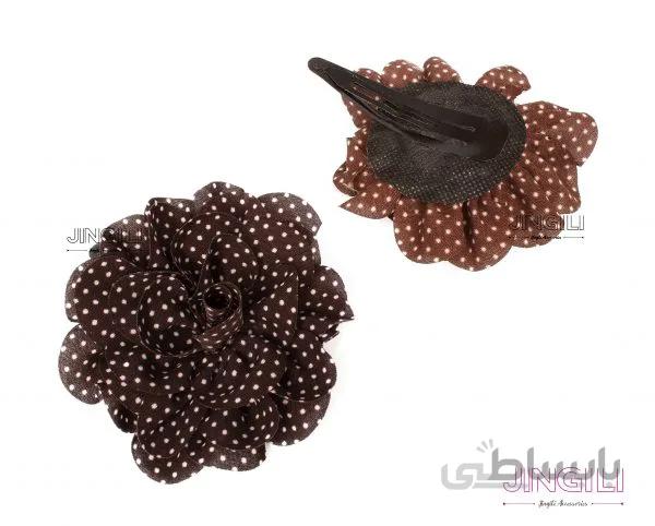 گیره مو مدل گل قهوه ای کد cw0014