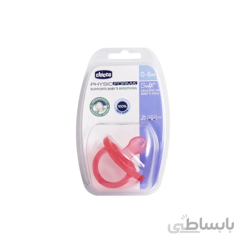 پستانک تمام سیلیکون 0-6 ماه ارتودنسی چیکو Chicco قرمز