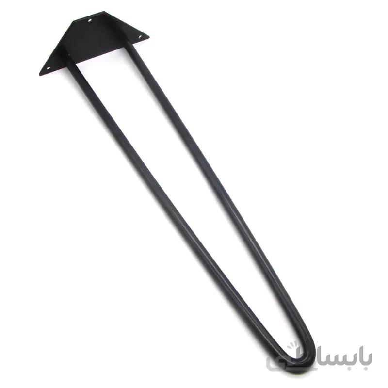 پایه سنجاقی فلزی میز مشکی مات ارتفاع 30 سانتیمتر