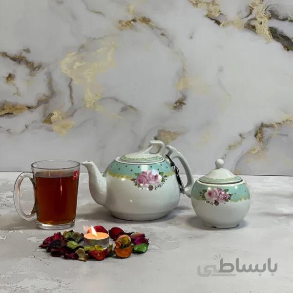 قندان گلدار برند shex مدل مجید کد1101 سبز