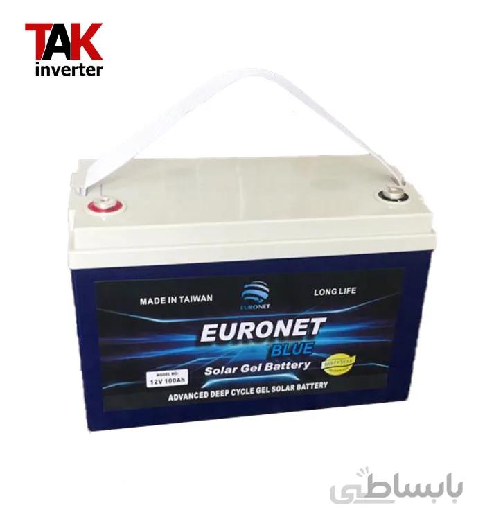باتری خورشیدی ۱۰۰ آمپر ۱۲ ولت دیپ سایکل ژل یورونت ا Solar Battery deep cycle 12v 100A/h EuroNet