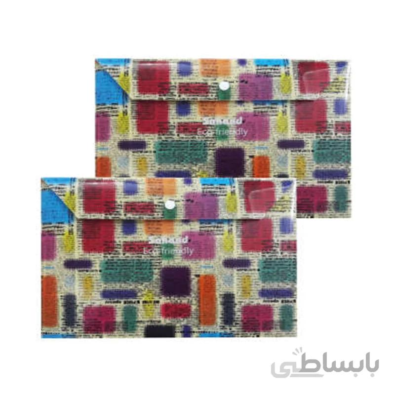 پوشه دکمه دار سهند کد EF7 سایز A4 بسته 2 عددی